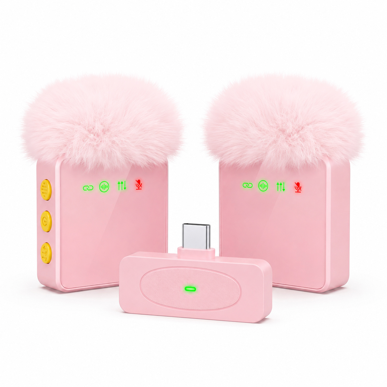 Type C Adapter - ไมโครโฟนไร้สายแบบหนีบปกเสื้อใหม่, พอร์ต USB-C, ลดเสียงรบกวน, แบตเตอรี่ใช้งานได้นาน, เหมาะสำหรับการไลฟ์สตรีมมิ่งและวิดีโอบล็อก