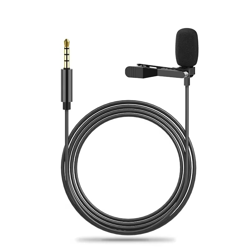 Type C Adapter - ไมโครโฟนแบบหนีบเสื้อขนาดเล็กพกพา 1.5 เมตร แบบคอนเดนเซอร์ ใช้สายเชื่อมต่อ USB/3.5