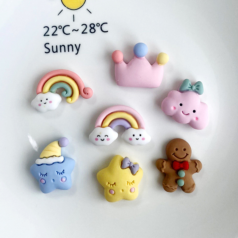 Phone Accessories Unique - ชาร์มเรซิ่นรูปดาวสายรุ้งสุดสร้างสรรค์ สำหรับตกแต่งเคสมือถือ ของขวัญวันเกิดสุดพิเศษ ทำจากกาวครีม DIY