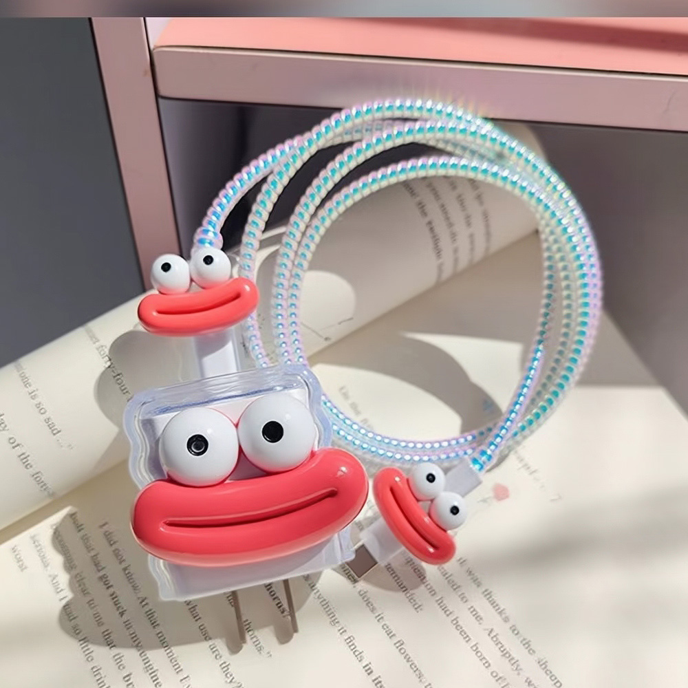 Phone Accessories Unique - อุปกรณ์ป้องกันสายชาร์จ ที่ม้วนเก็บสาย ปลอกป้องกันแบบนุ่ม อุปกรณ์เสริมสำหรับ iPhone 14