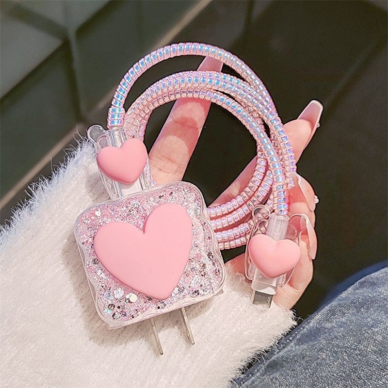 Phone Accessories Unique - เคสชาร์จรูปหัวใจสีชมพูคุณภาพสูงสำหรับ iPhone 11 12 13 14