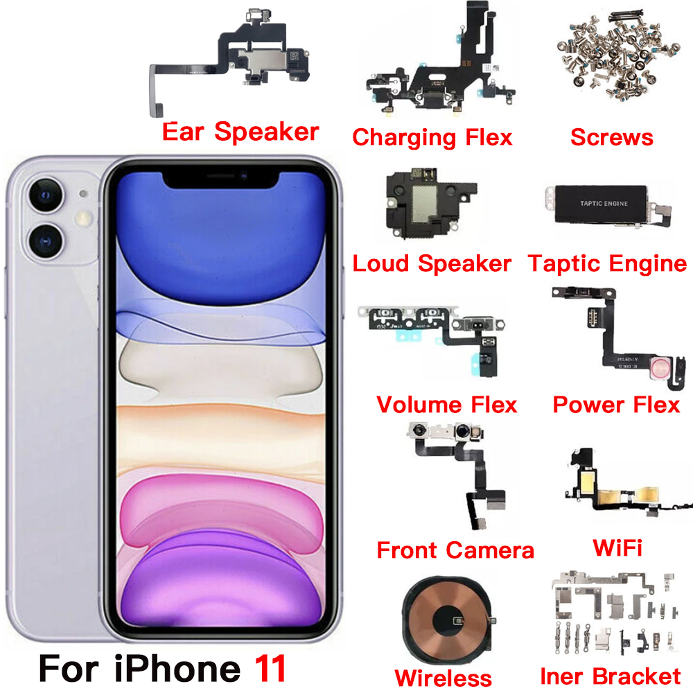 Phone Accessories Unique - อุปกรณ์เสริมภายในสําหรับ iPhone 11 กล้องด้านหน้าหูลําโพง Power Volume