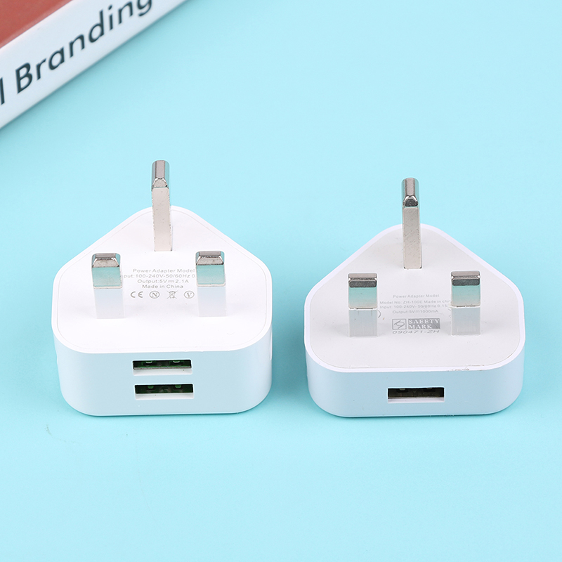 Phone Accessories Unique - ปลั๊ก UK อเนกประสงค์3ขาอะแดปเตอร์ที่ชาร์จติดผนังพร้อมพอร์ต USB 1/2พอร์ตชาร์จสำหรับ iPhone