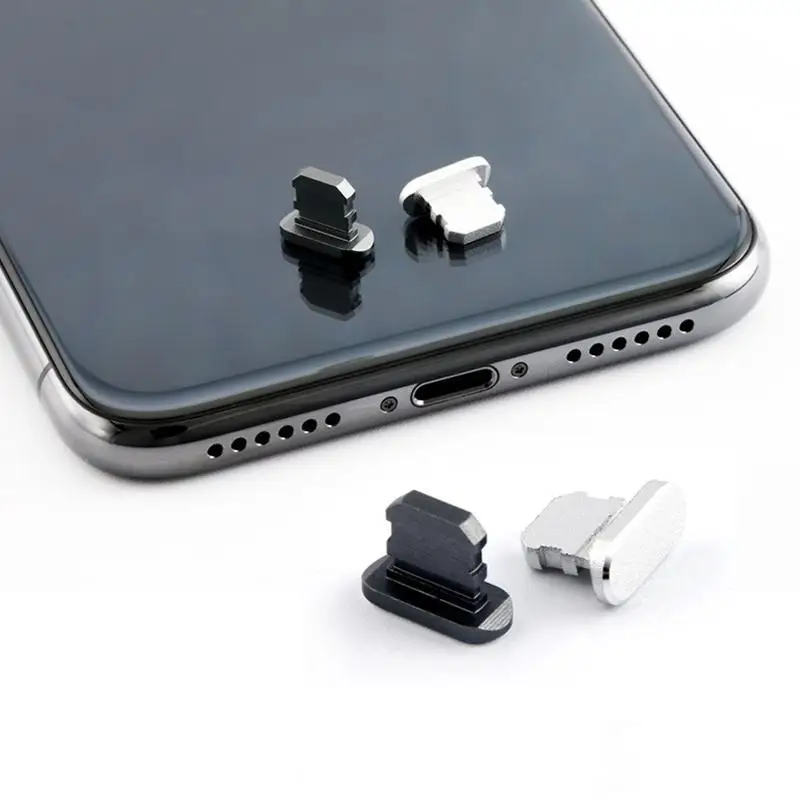 Phone Accessories Unique - 2 ชิ้นปลั๊กกันฝุ่นโลหะ ปลั๊กกันฝุ่นสำหรับชาร์จสำหรับไอแพด ไอโฟน 14 พลัส