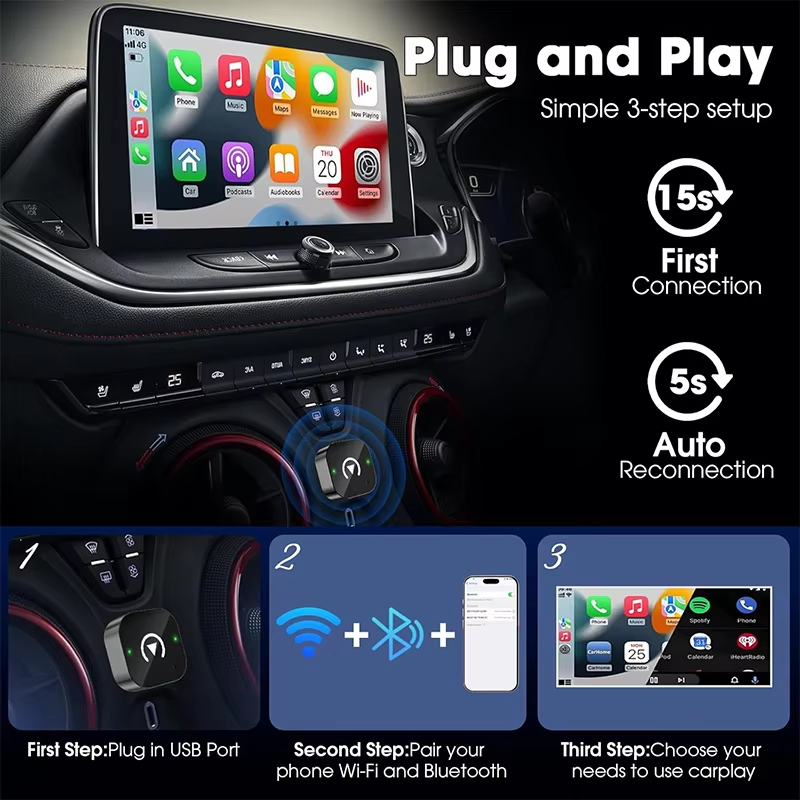อะแดปเตอร์ CarPlay ไร้สายแบบ 2 - Phone Accessories Unique บทวิจารณ์และราคา
